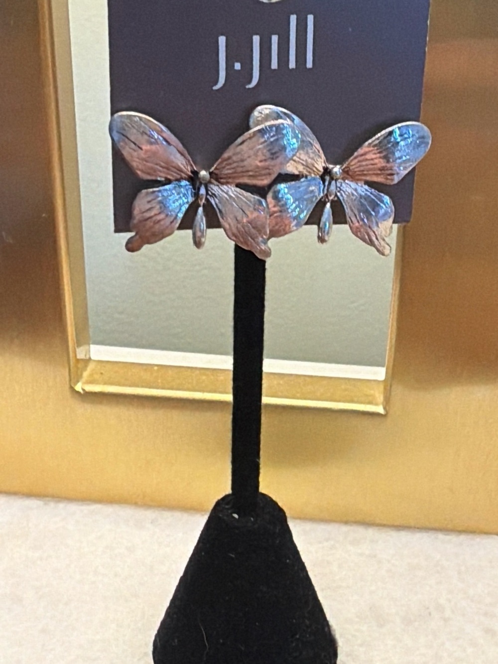 J. Jill Silver Butterfly Stud Earrings